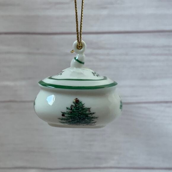 Vintage Spode Miniature Sugar Box Bowl Christmas Tree Ornament NO BOX - Picture 10 of 11
